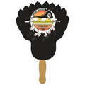 Digital Feather Fast Fan w/ Wooden Handle & Front Imprint (1 Day)